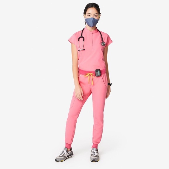 Figs Tops - Figs Neon Pink Scrub Set